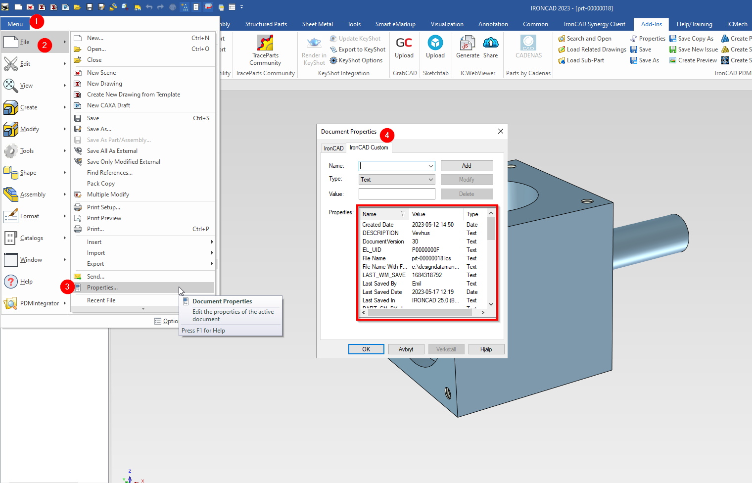 DDM attribut IRONCAD