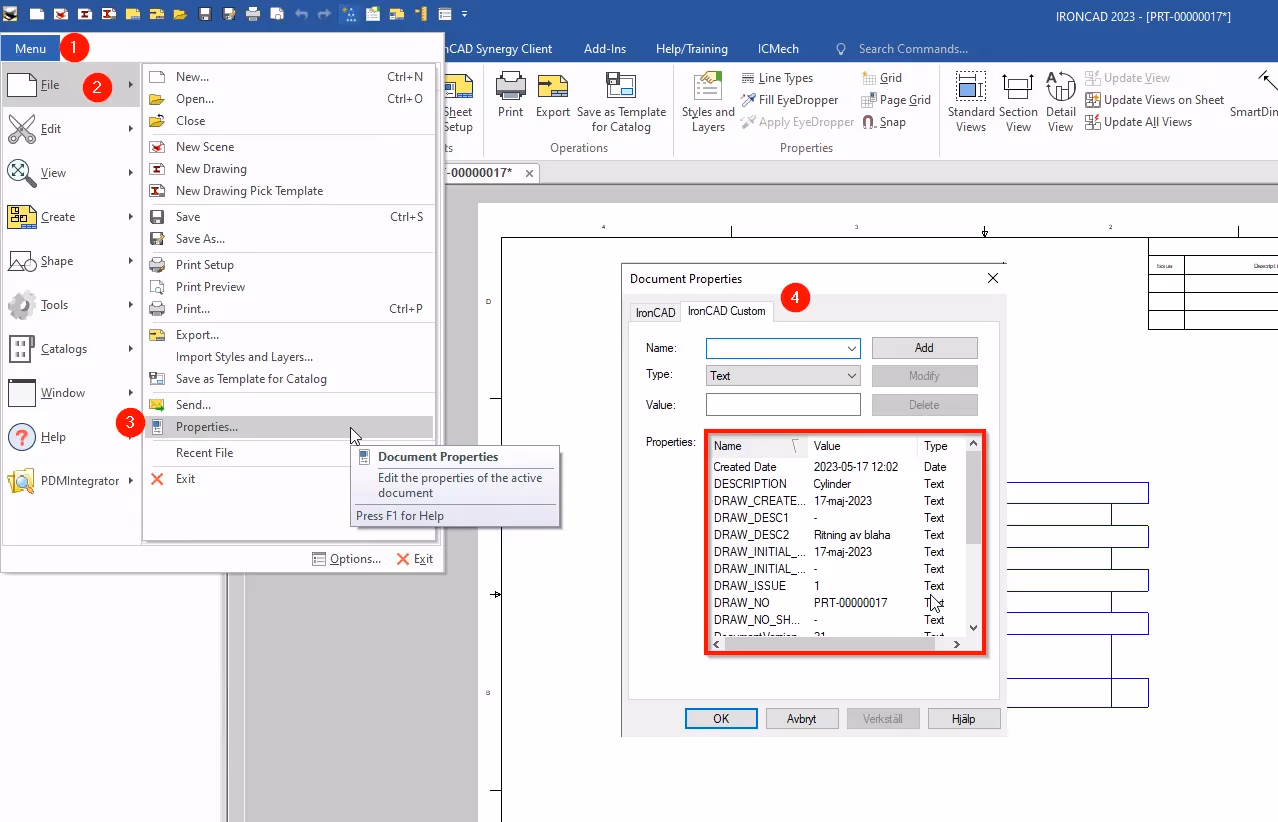 attribute 2d drawing