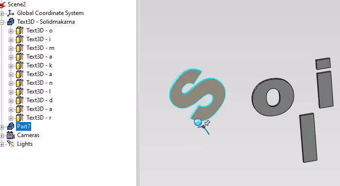 Separate Shapes 3D text