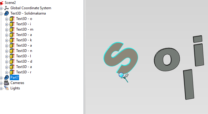 Separate Shapes 3D text