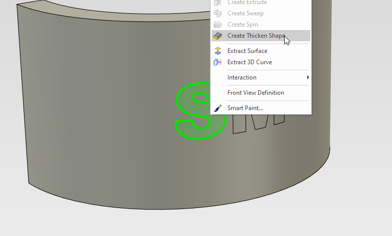 Create Thicken Shape