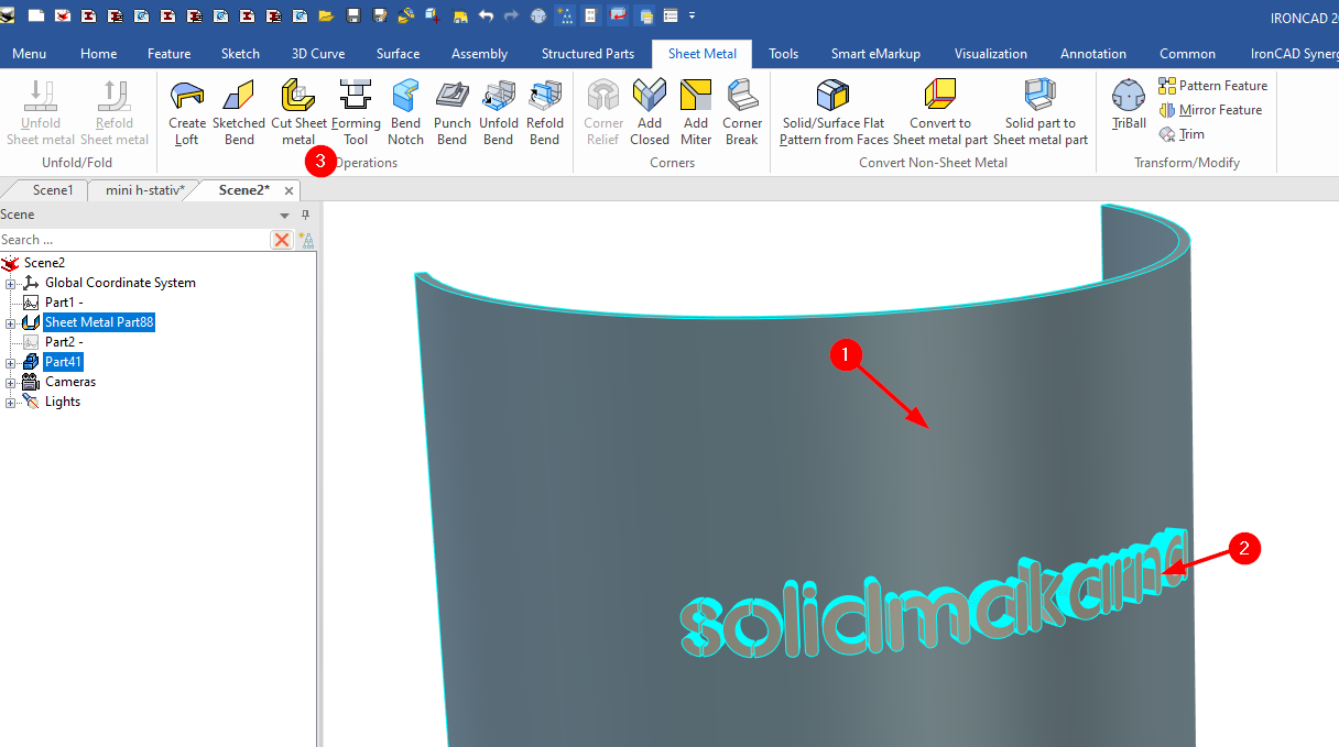 Cut Sheetmetal text3d
