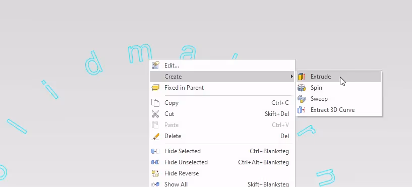 extrude sketch ironcad