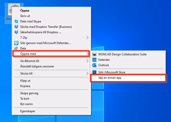 Open with in WIndows