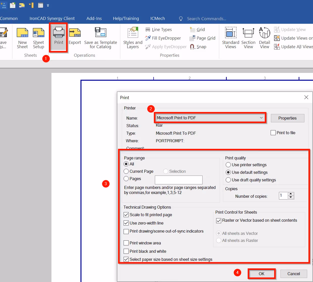 Virtuell-PDF skrivare i IRONCAD