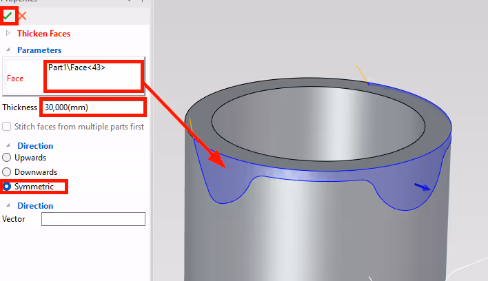 Thicken Shape IRONCAD