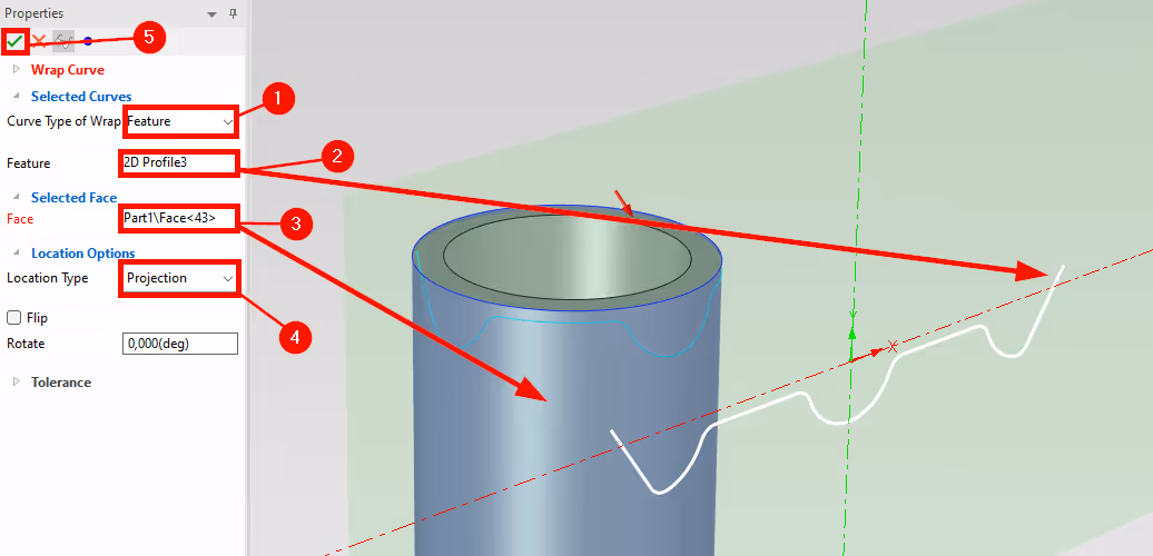 Wrap 2D Profile IRONCAD