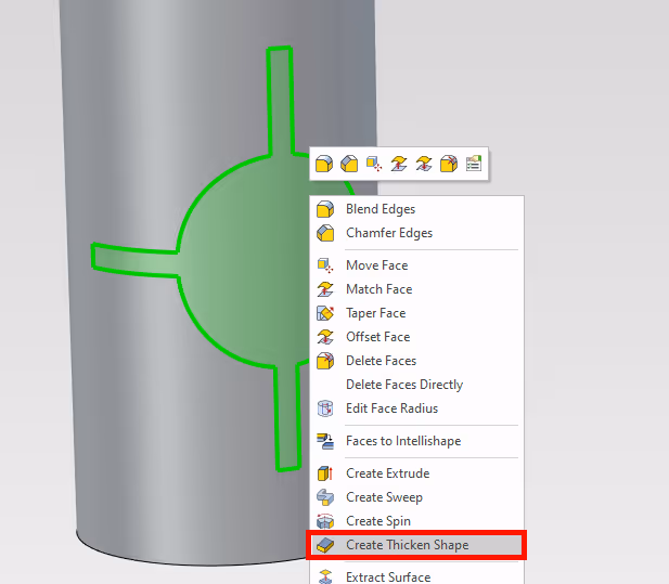 Thicken Shape IRONCAD