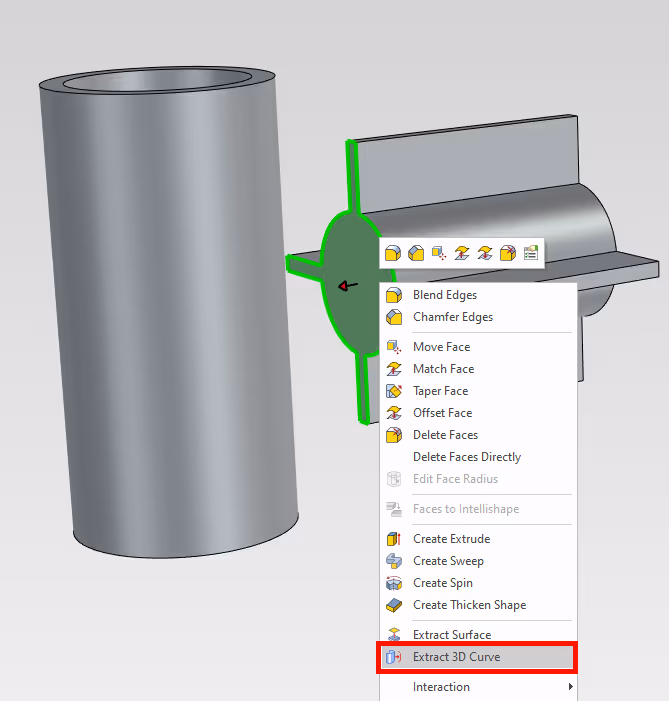 Extract 3D curve ironcad