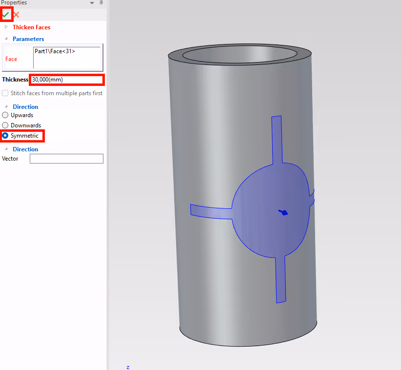 Thicken Face Symmetric