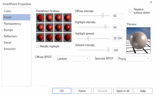 Finish Smart Paint IRONCAD