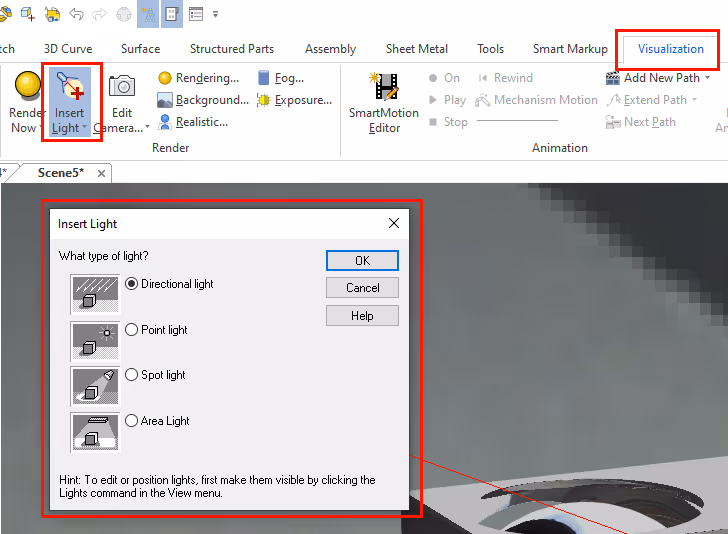 Light sources in IRONCAD