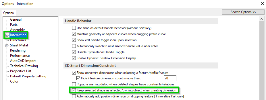 options ironcad