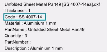 Face to DXF settings