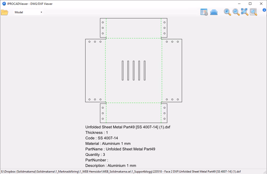 Face to DXF settings