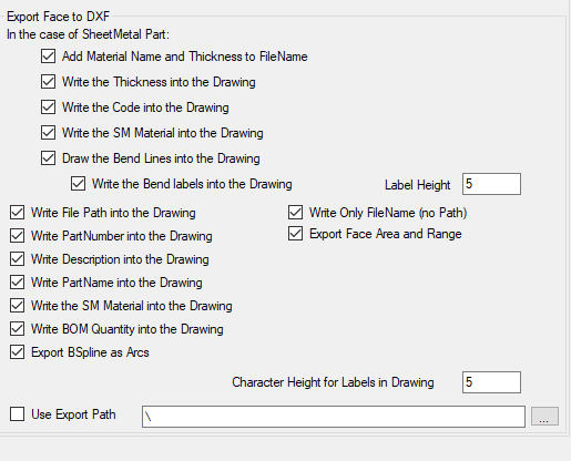 Export Face to DXF