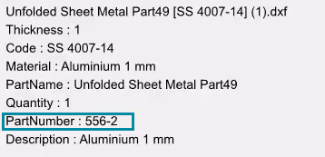 Face to DXF settings