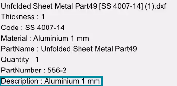 Face to DXF settings