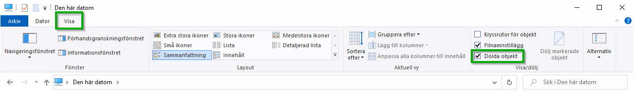 The explorer in windows