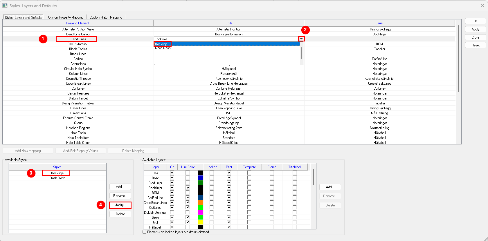 Styles And Layers i IRONCAD