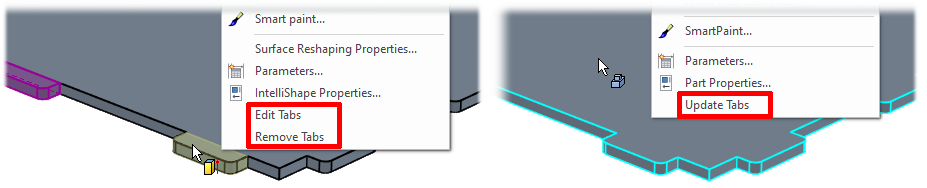 Change existing tabs ironcad 