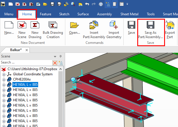 a red and a green beam