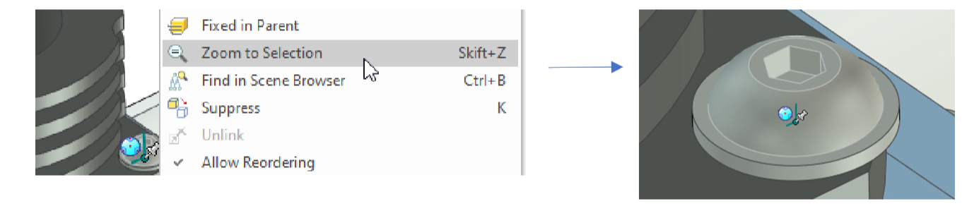 zoom to selection ironcad
