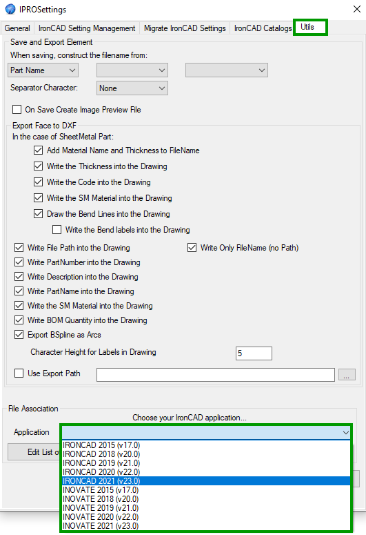 file association ironcad