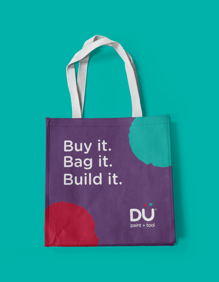 Creative Caterpillar client Dü Paint and Tool tote bag.