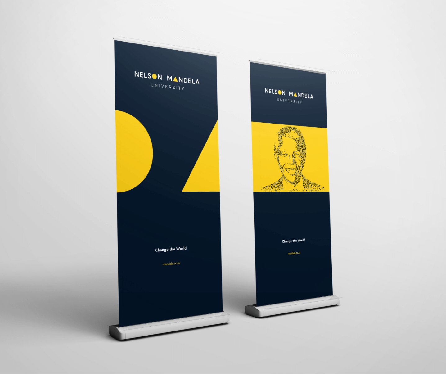 Creative Caterpillar client Nelson Mandela University pull up banners application.