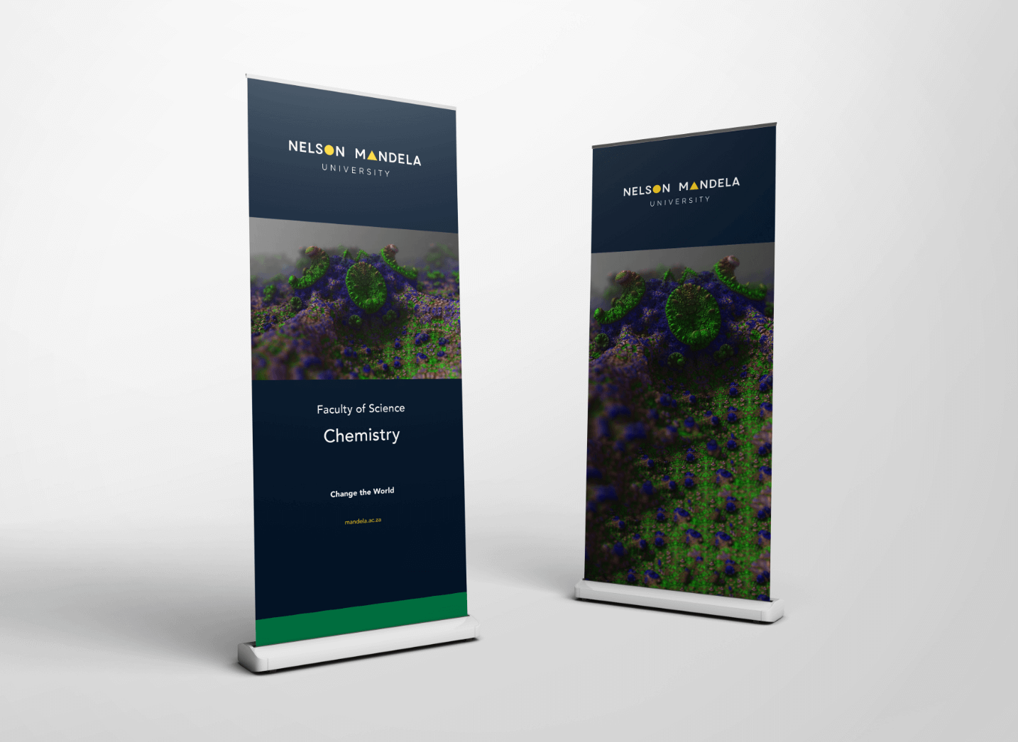 Creative Caterpillar client Nelson Mandela University pull up banners.