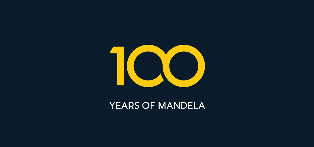 Creative Caterpillar client Nelson Mandela University 100 Years of Mandela anniversary logo.