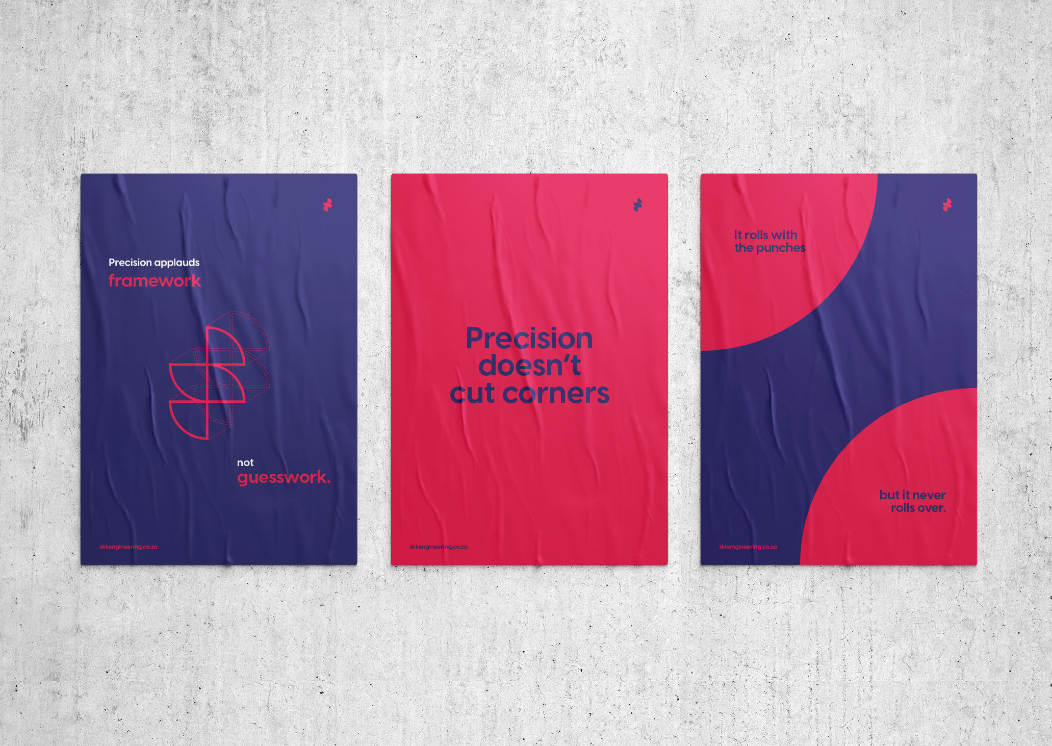 Creative Caterpillar client SKK Engineering posters layout.