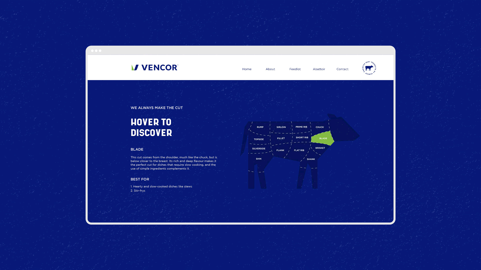 Vencor website design for South African meat supplier