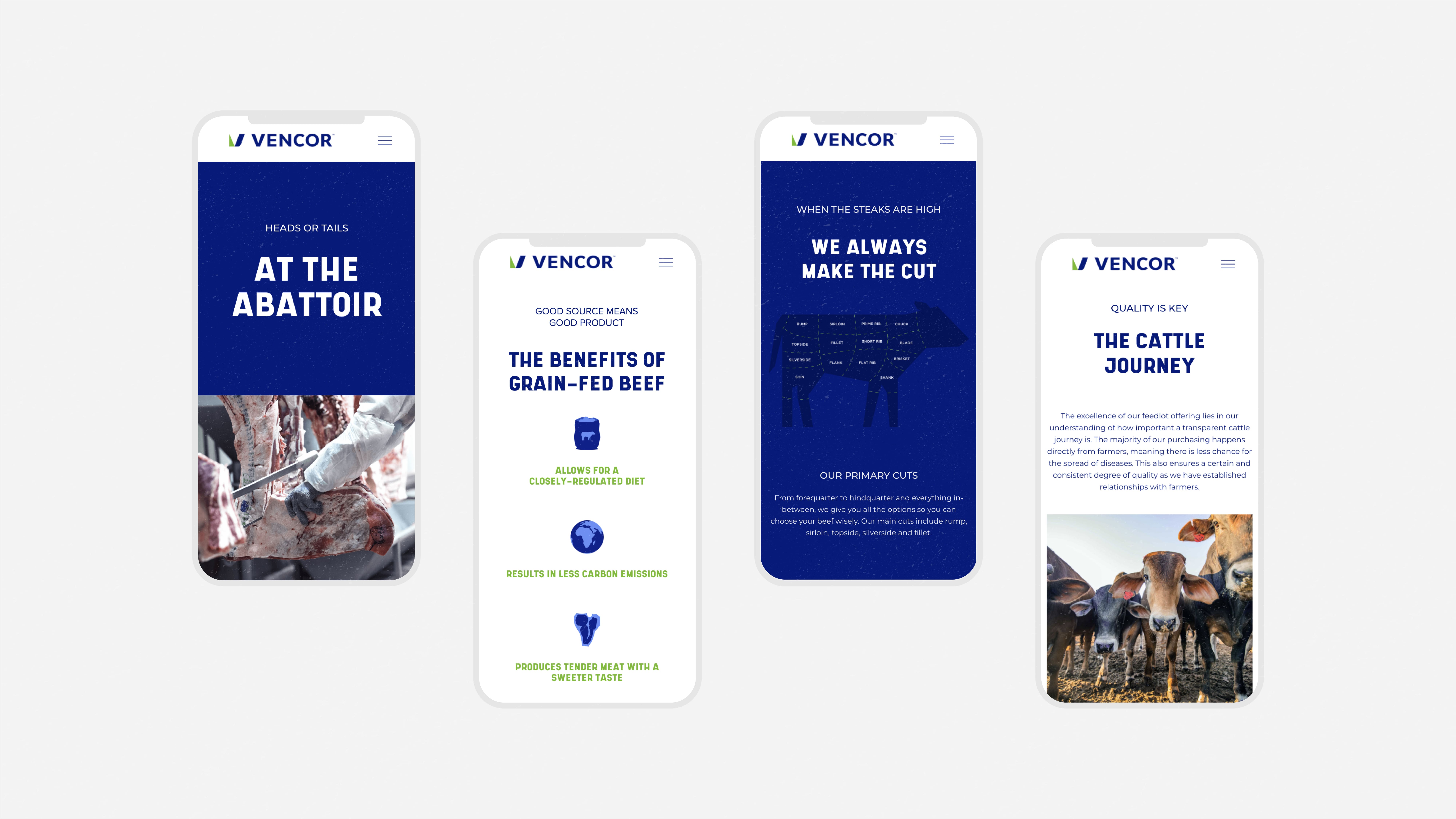 Vencor mobile website design for South African meat supplier