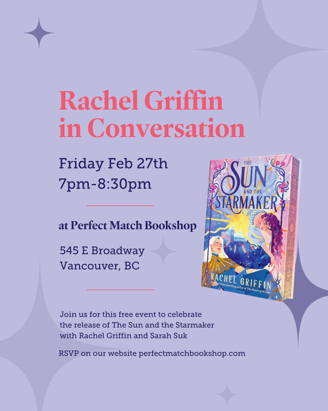 Event poster with event name and author portraits