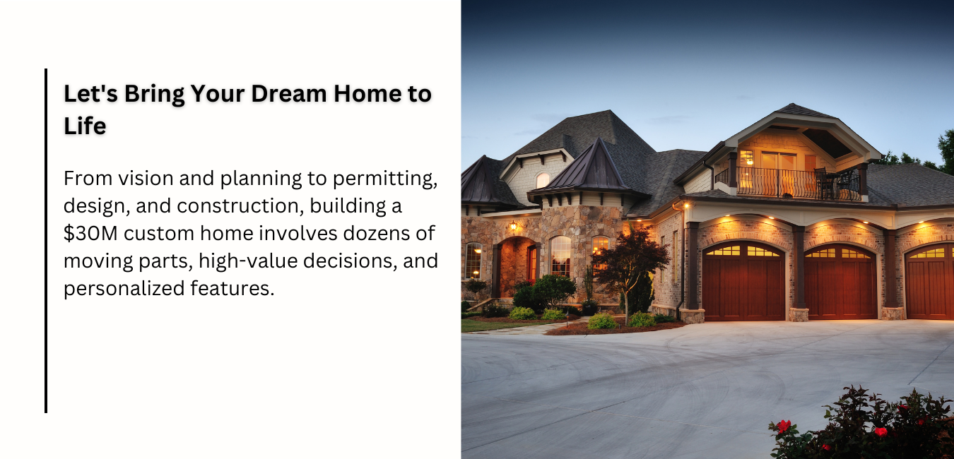 A modern home design concept with blueprints, symbolizing the journey to create a custom dream home.