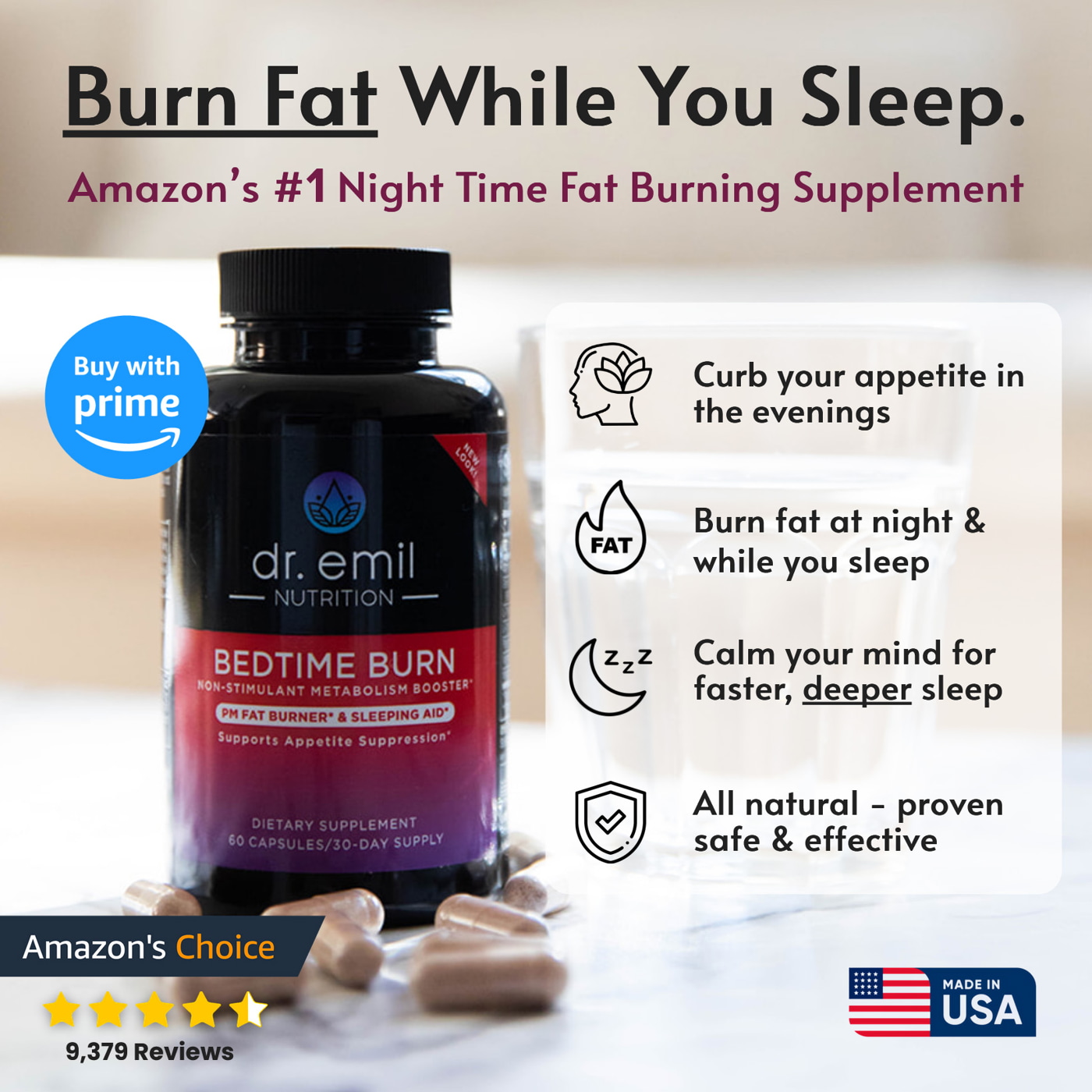 dr emil's bed time burn suplement