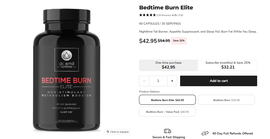 Dr. Emil’s bedtime Burn Elite