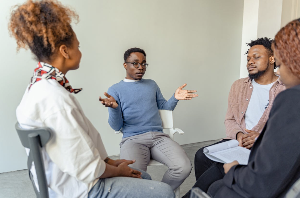 Man having a discussion with his doctor