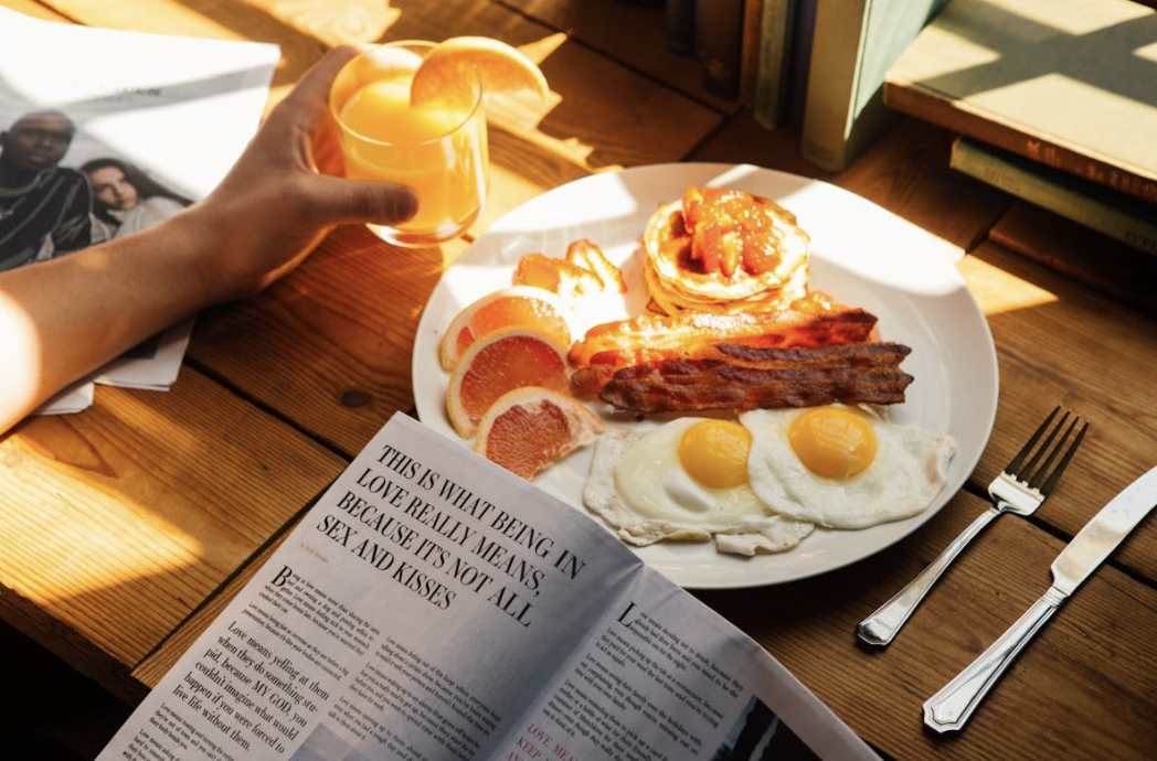 healthy and balanced breakfast spread