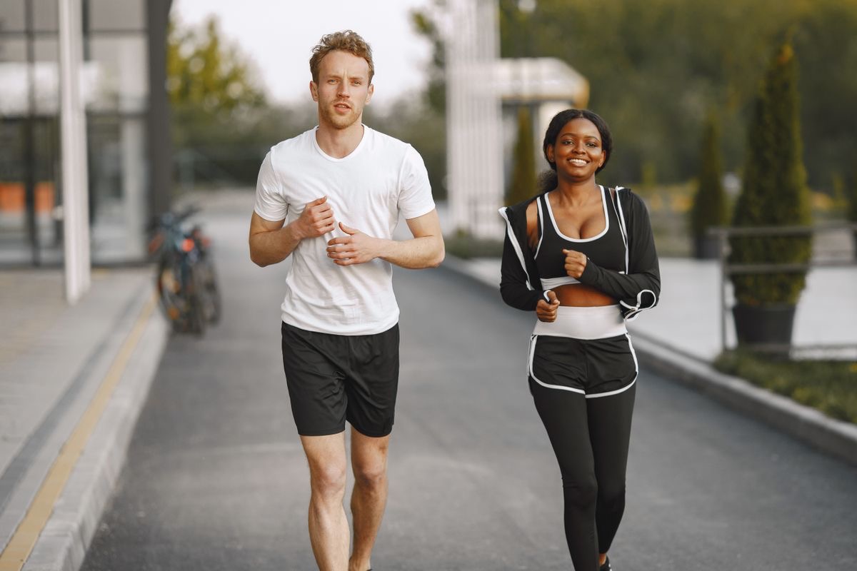 couple on a jog together