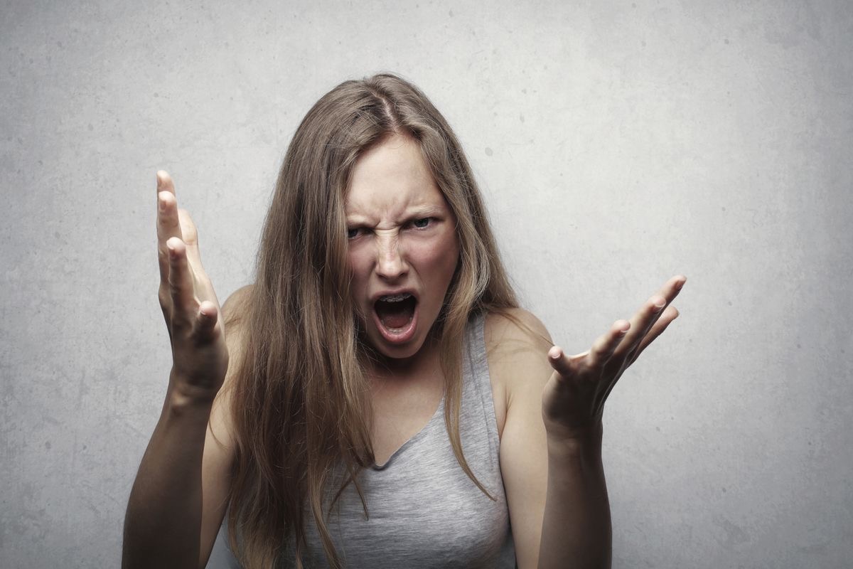 woman having an angry outburst