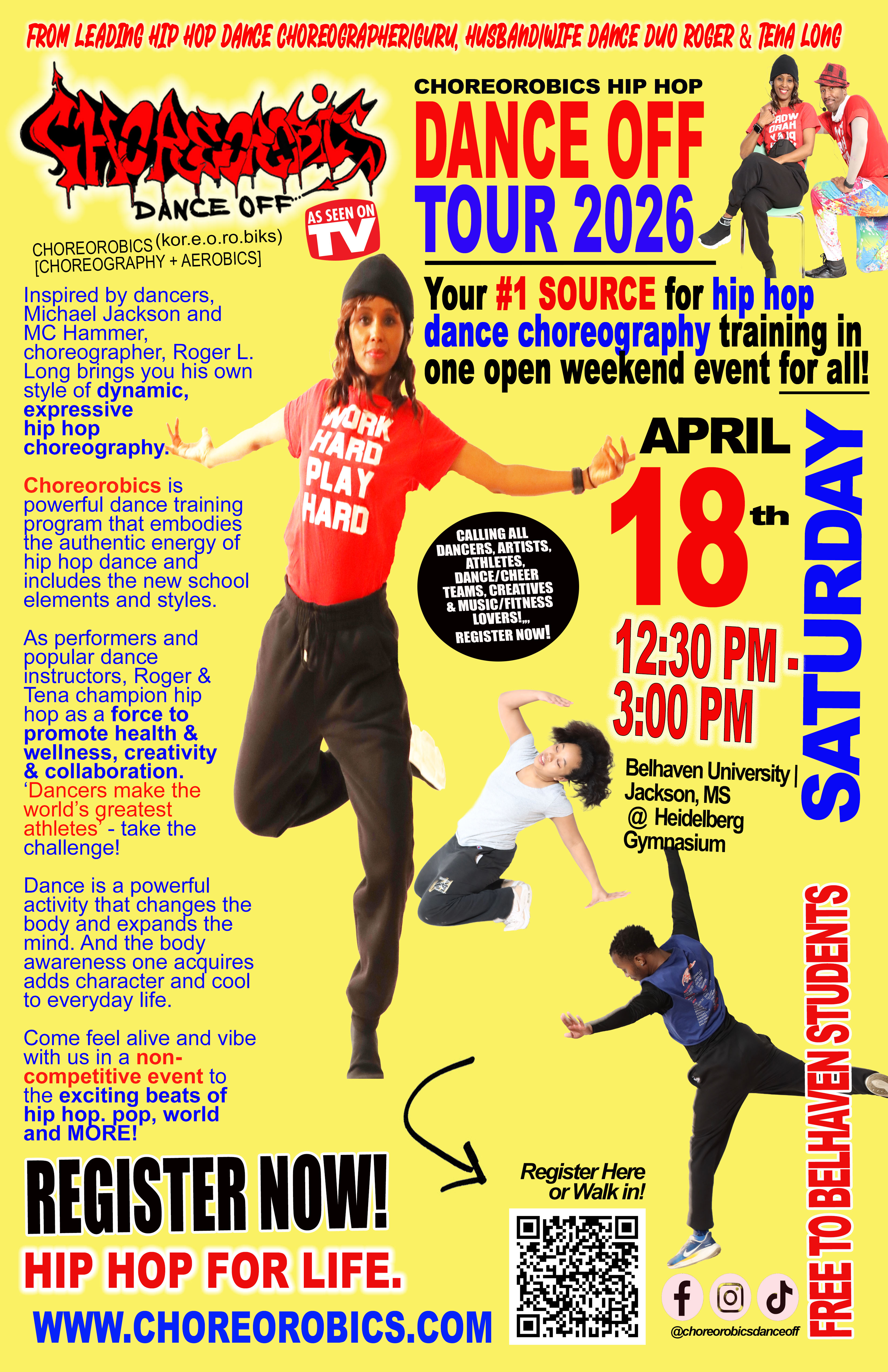 A one-day hip hop dance workout weekend event connecting and inspiring dance. creatives and all from Hip Hop guru, Roger L. Long. You don't want to miss the next stop near you!