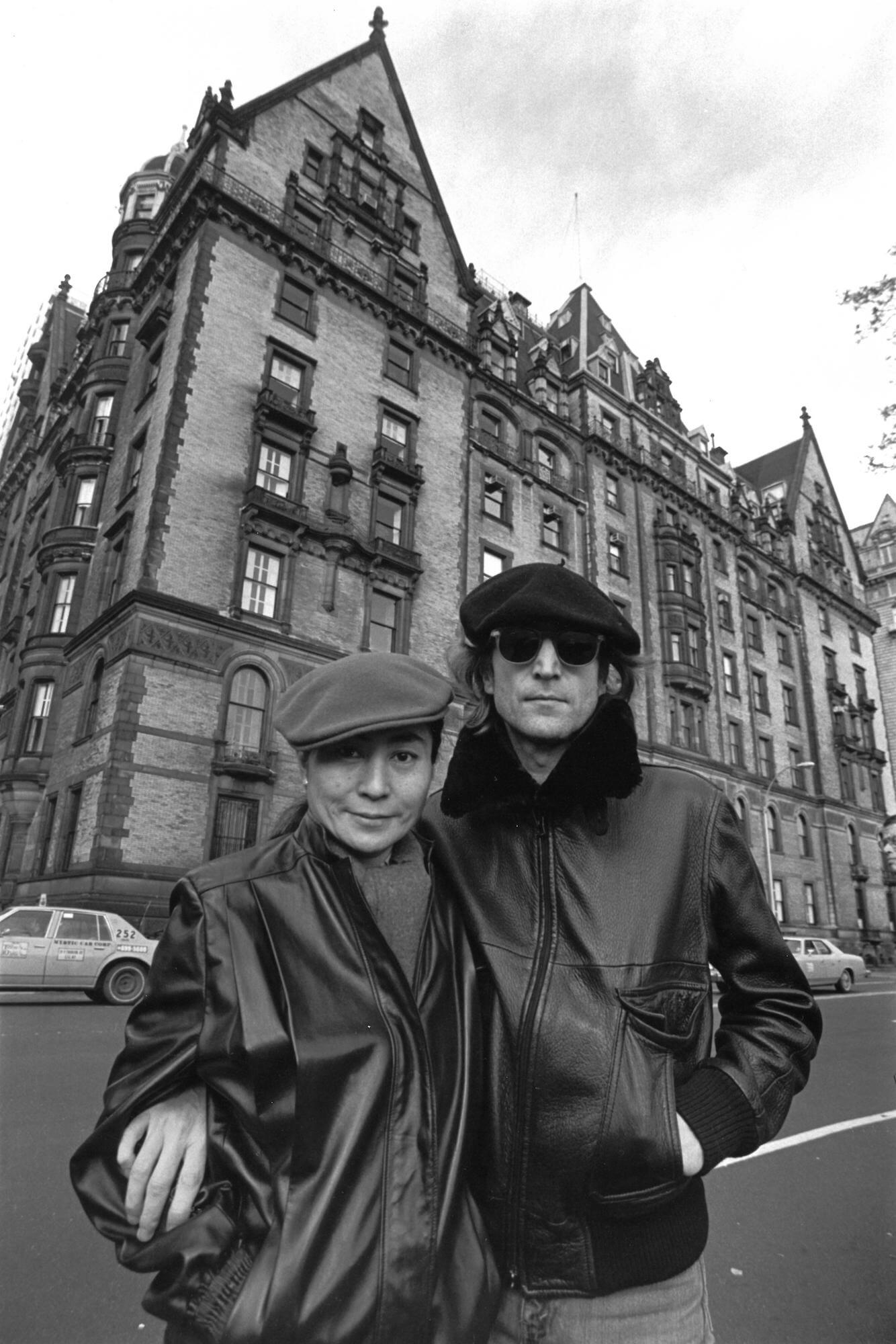 John Lennon and Yoko Ono Outside The Dakota, 1980