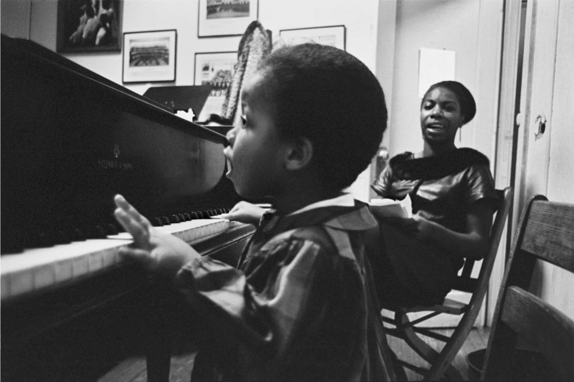 Nina Simone Teaching Her Daughter To Play Piano, 1964