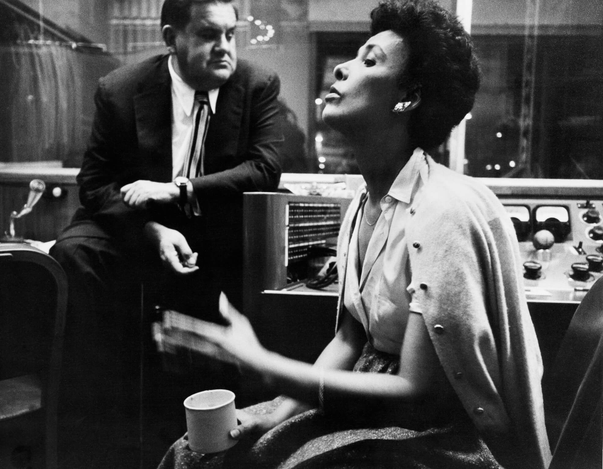 Lena Horne During a Recording Session at Webster Hall for RCA Victor, 1957