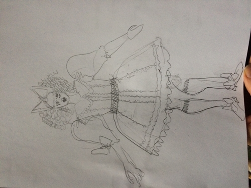 Costume sketches from costume designer Karen Boyer