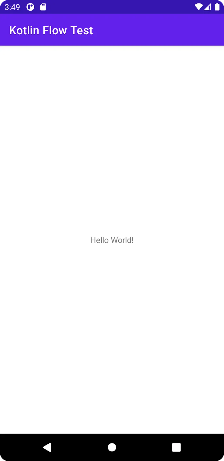 A preview of the running Android application in the simulator.