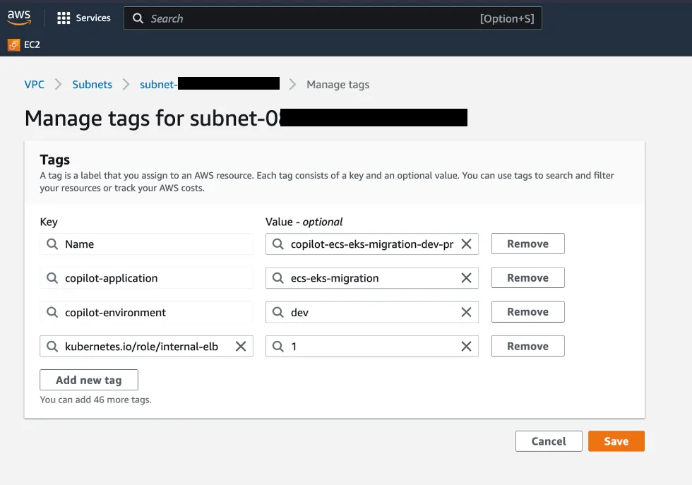 Add-kubernetes.io/role/internal-elb-tag-set-1-private-subnets